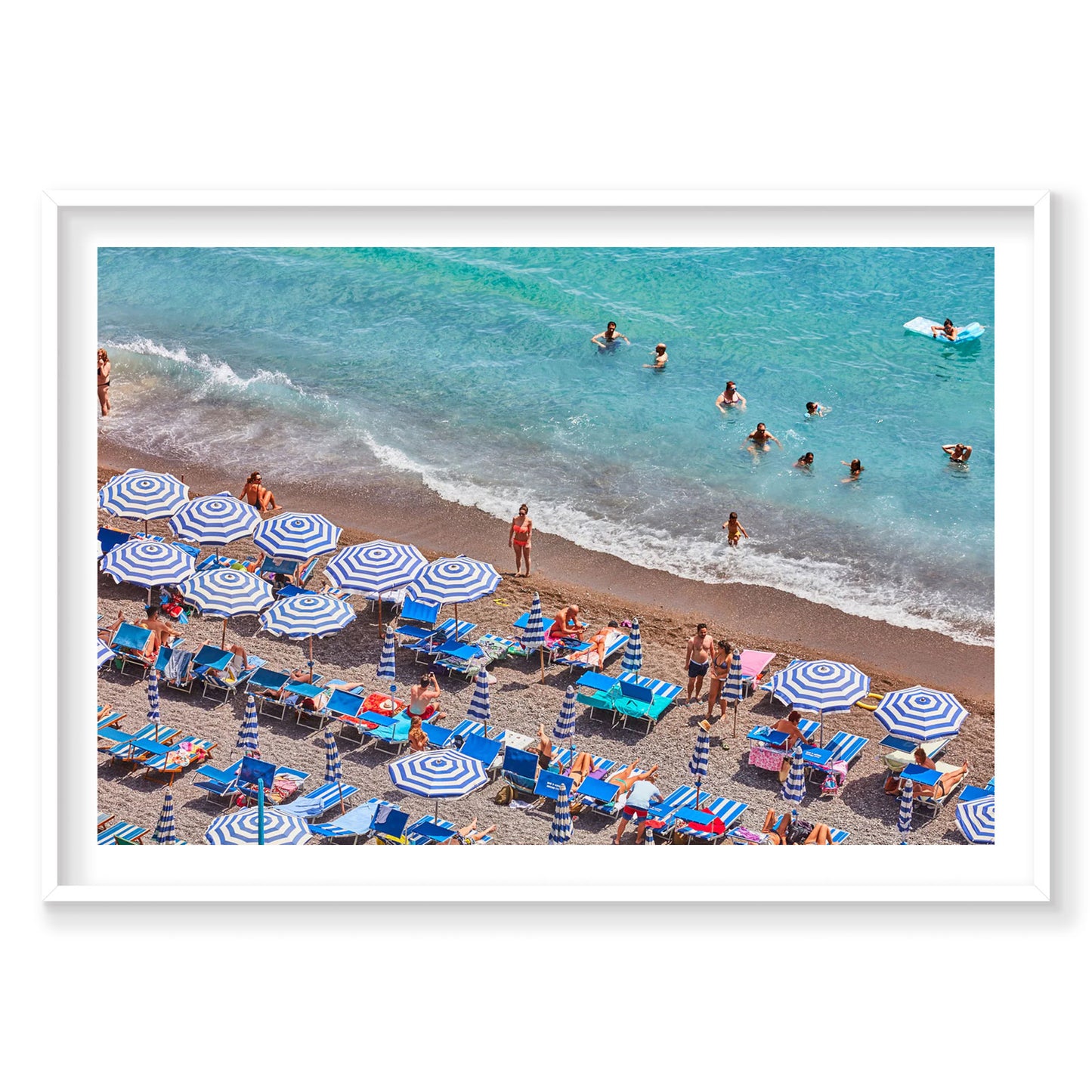 Positano Swimmers, Amalfi Coast, Horizontal Print