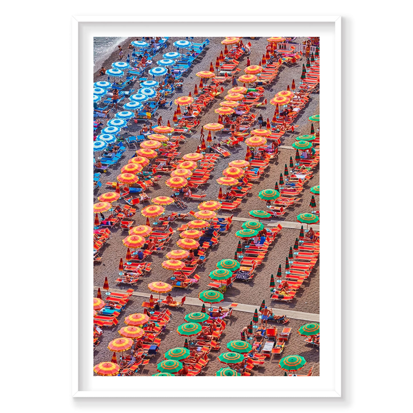 Orange Umbrellas Positano, Amalfi Coast, Vertical Print