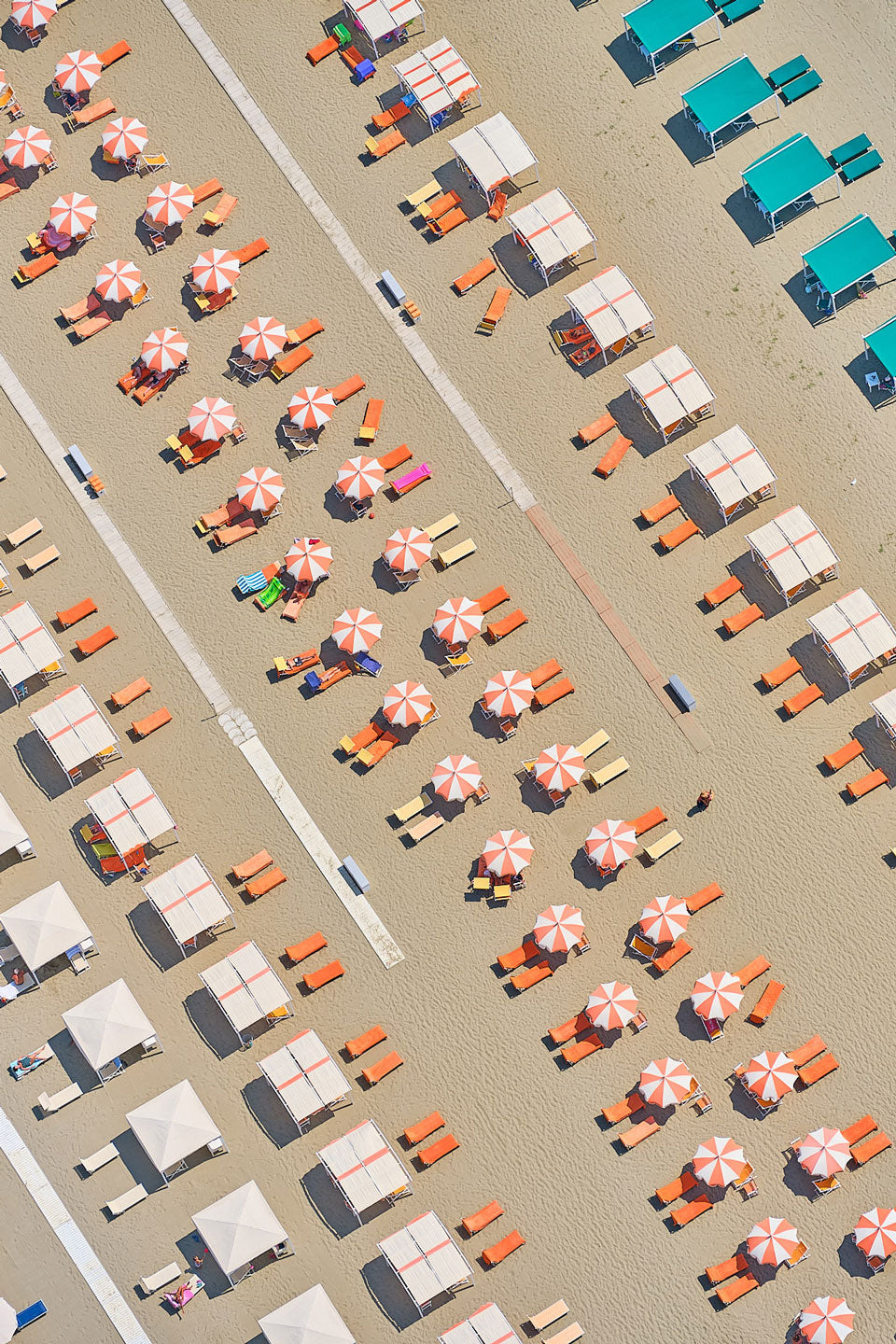 Orange Lounge Chairs, Italy, Vertical Print