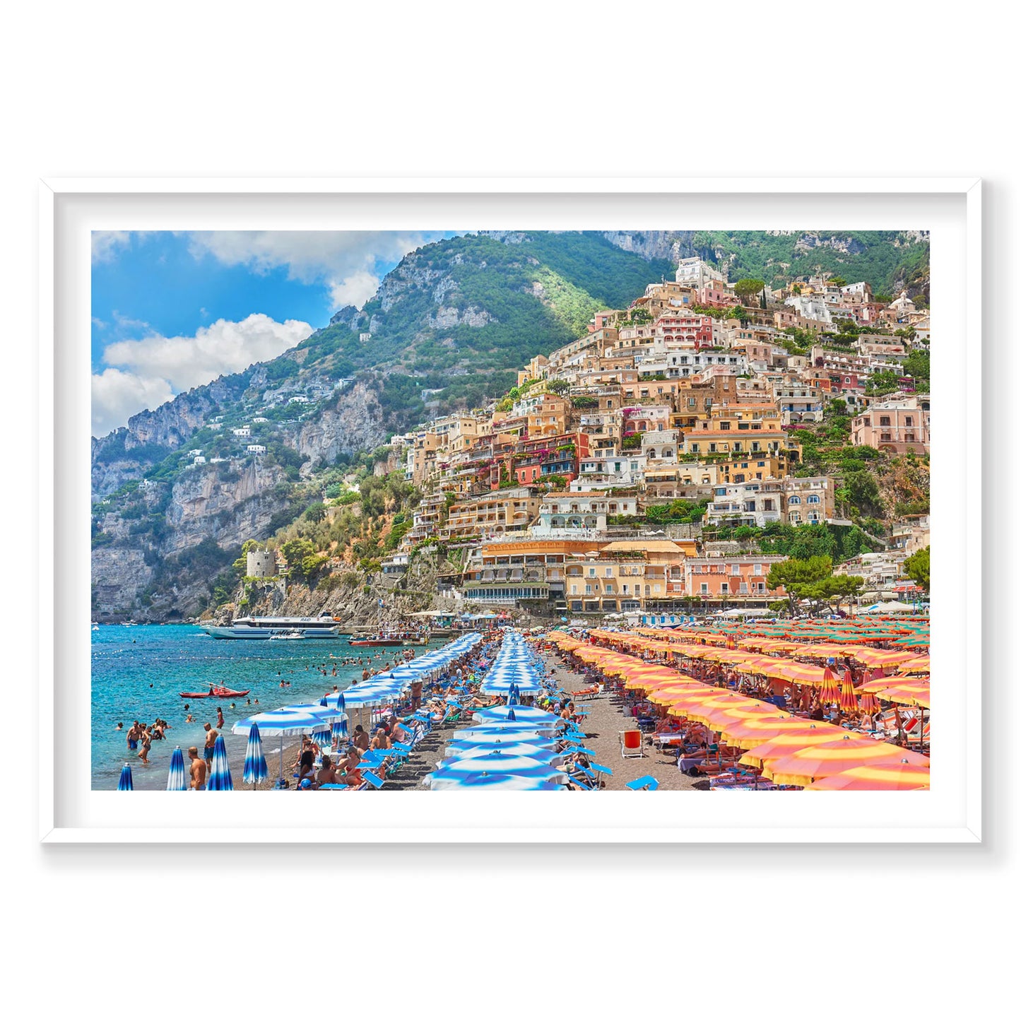 Positano Umbrellas, Amalfi Coast, Horizontal Print