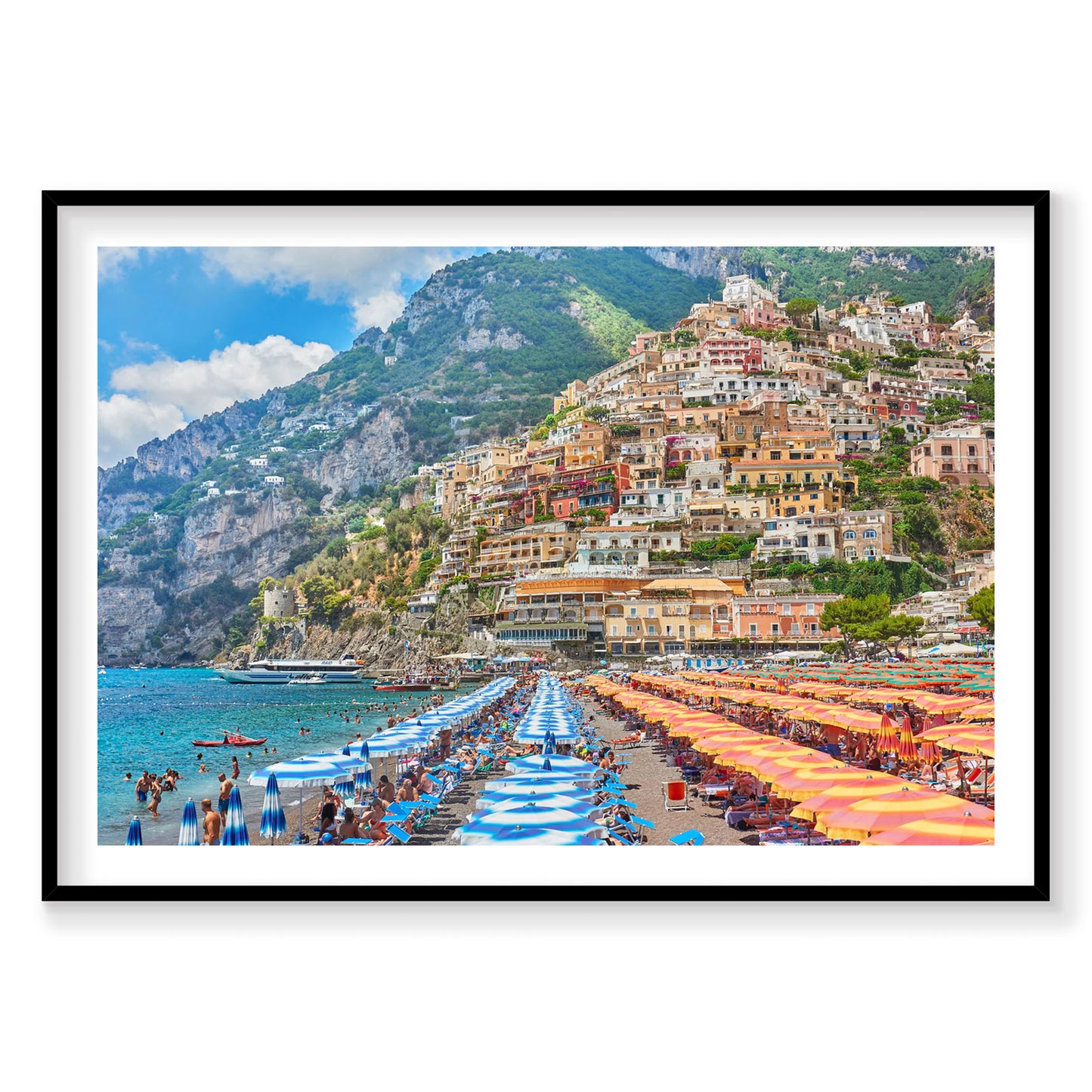 Positano Umbrellas, Amalfi Coast, Horizontal Print