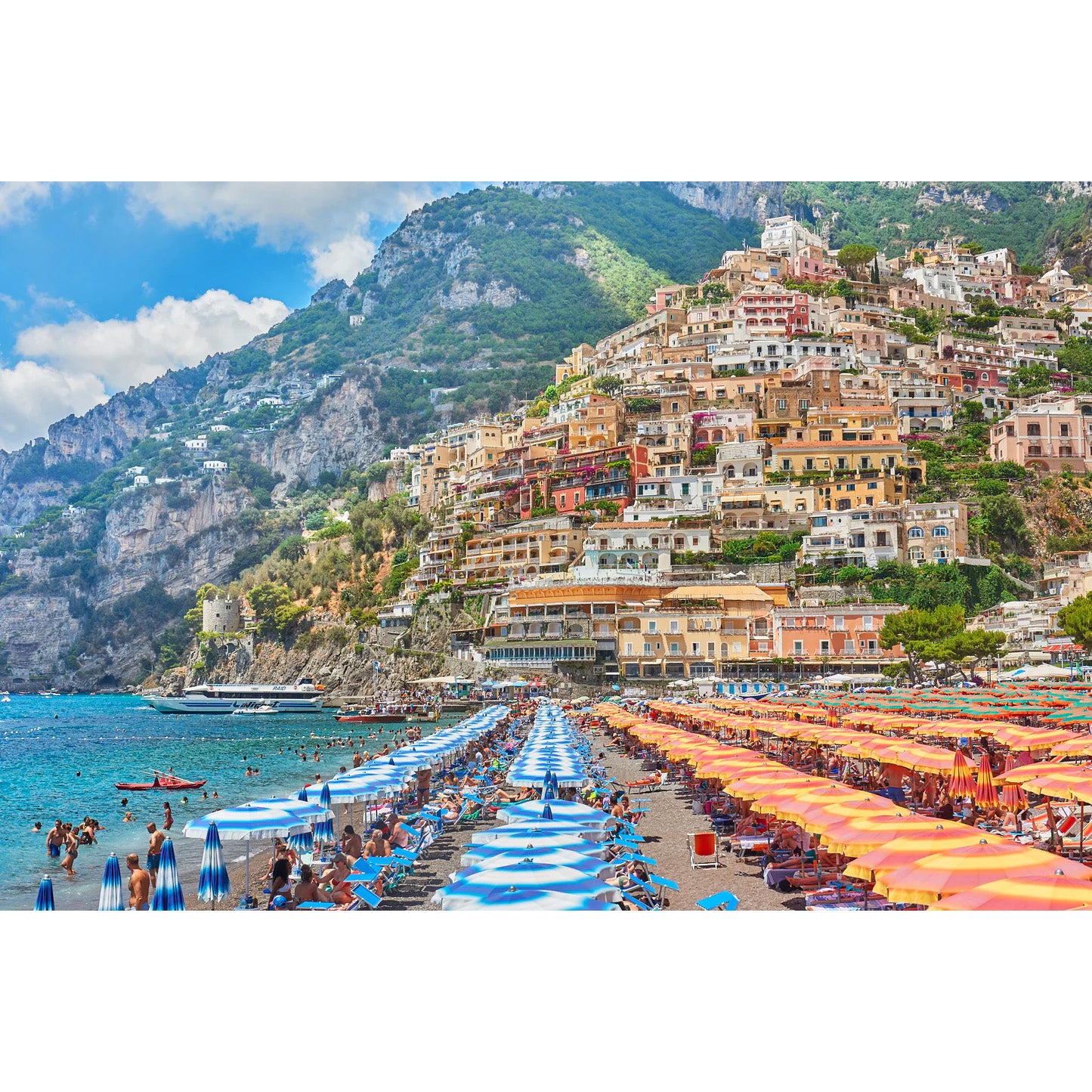 Positano Umbrellas, Amalfi Coast, Horizontal Print