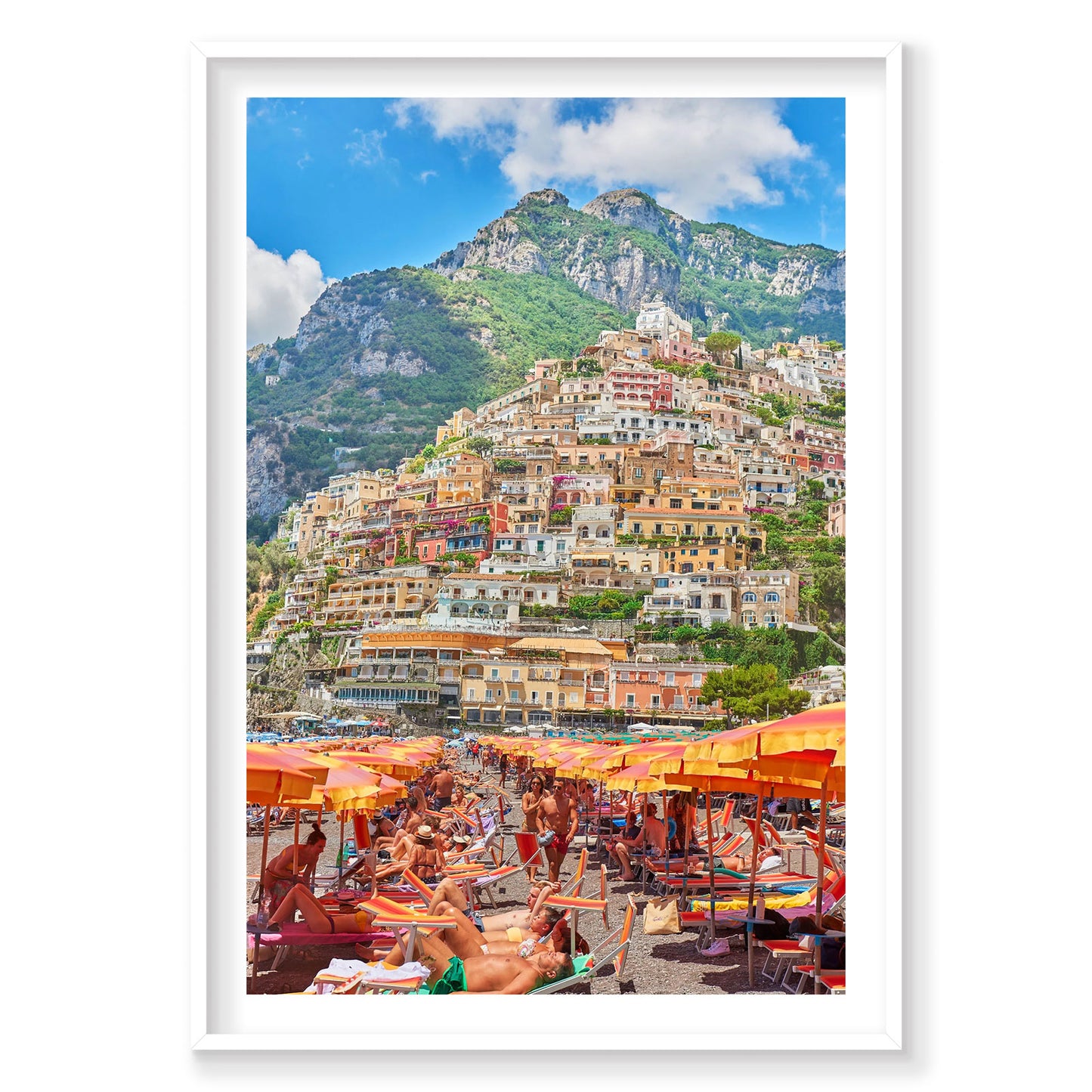Positano Beach, Amalfi Coast, Vertical Print