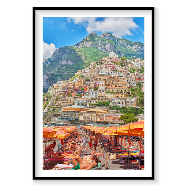 Positano Beach, Amalfi Coast, Vertical Print