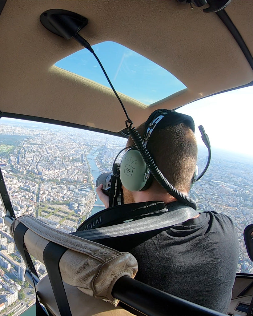 Remy Gerega photographing from the air