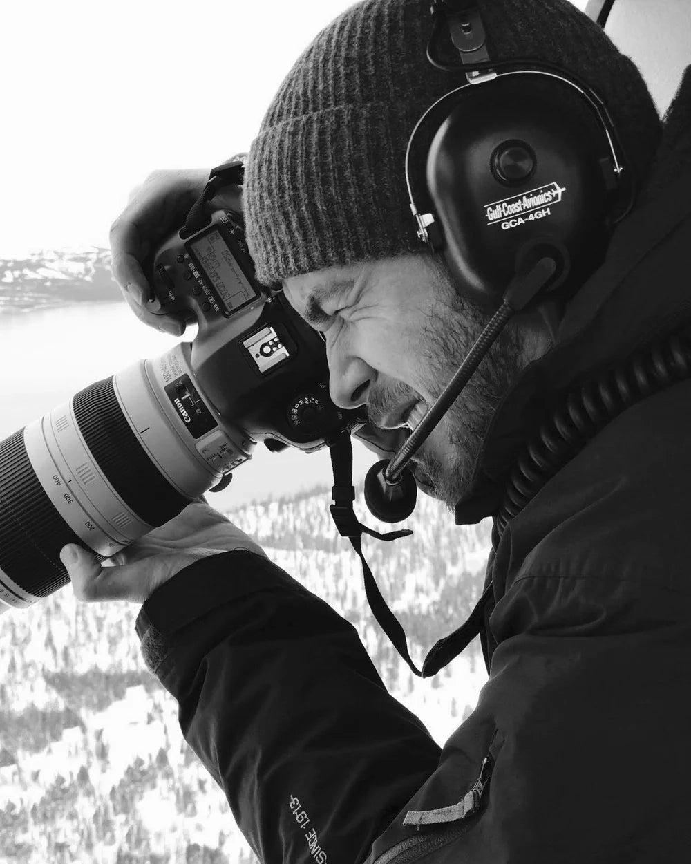 Remy Gerega photographing from the air