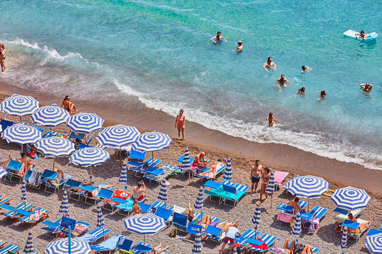 Positano Swimmers, Amalfi Coast, Horizontal Print