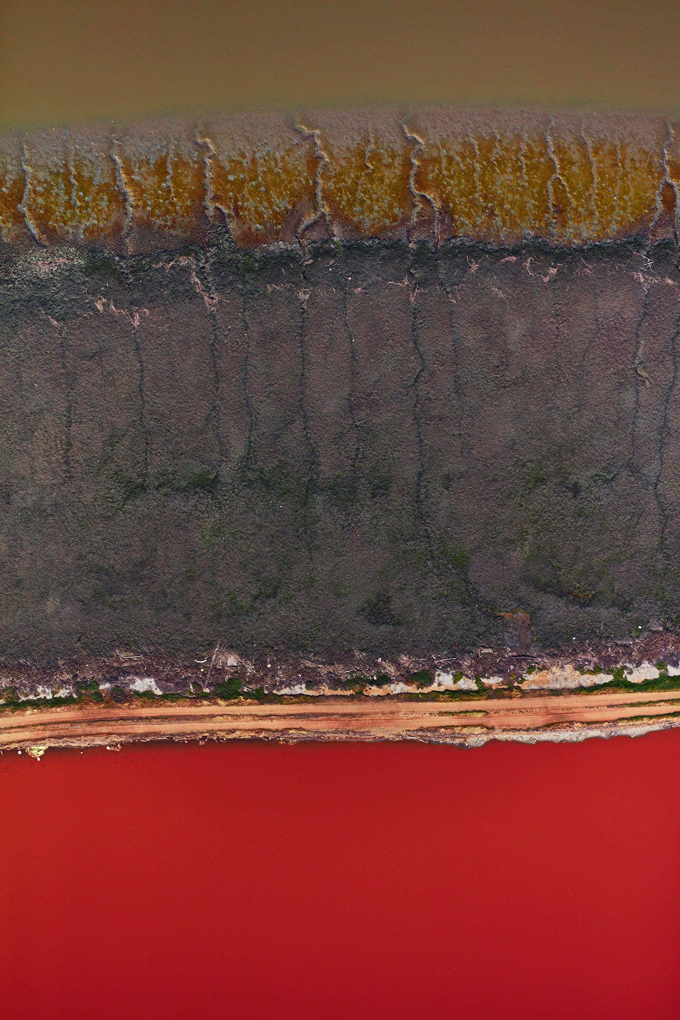 Aerial photography from a doorless R22 helicopter over the San Francisco Bay Cargill Salt Ponds. Limited & open edition fine art prints available for purchase.