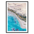 Aerial view of turquoise waters and white sandy beach at Kalbarri, Western Australia, photography print by Remy Gerega