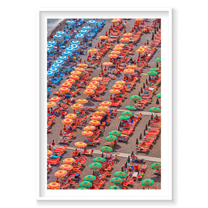 Orange Umbrellas Positano, Amalfi Coast, Vertical Print