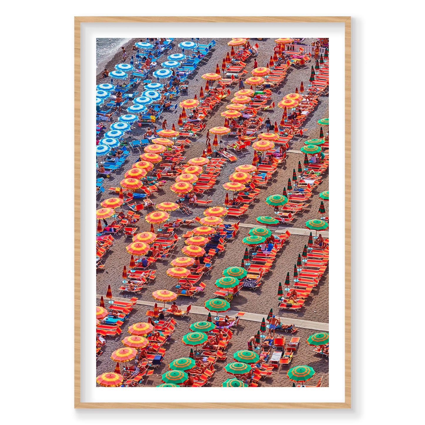 Orange Umbrellas Positano, Amalfi Coast, Vertical Print
