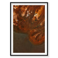 Aerial view of rusty geothermal hot spring in Iceland with orange mineral deposits, photography print by Remy Gerega