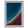 Aerial view of Shark Bay's turquoise waters and red salt flats, photography print by Remy Gerega