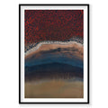 Aerial view of vibrant red algae and blue waters at Shark Bay Western Australia, photography print by Remy Gerega