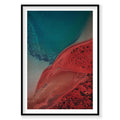 Aerial view of Eagle, Shark Bay with turquoise water and red earth from above, photography print by Remy Gerega