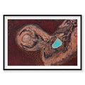 Aerial view of Shark Bay's internal crater and turquoise pool, photography print by Remy Gerega