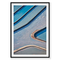 Aerial view of blue and turquoise salt evaporation ponds near Moab Utah, photography print by Remy Gerega