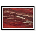 Aerial view of red iron oxide mineral deposits Western Australia from above, photography print by Remy Gerega
