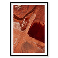 Aerial view of vivid red salt lake Caustic Western Australia from above, photography print by Remy Gerega