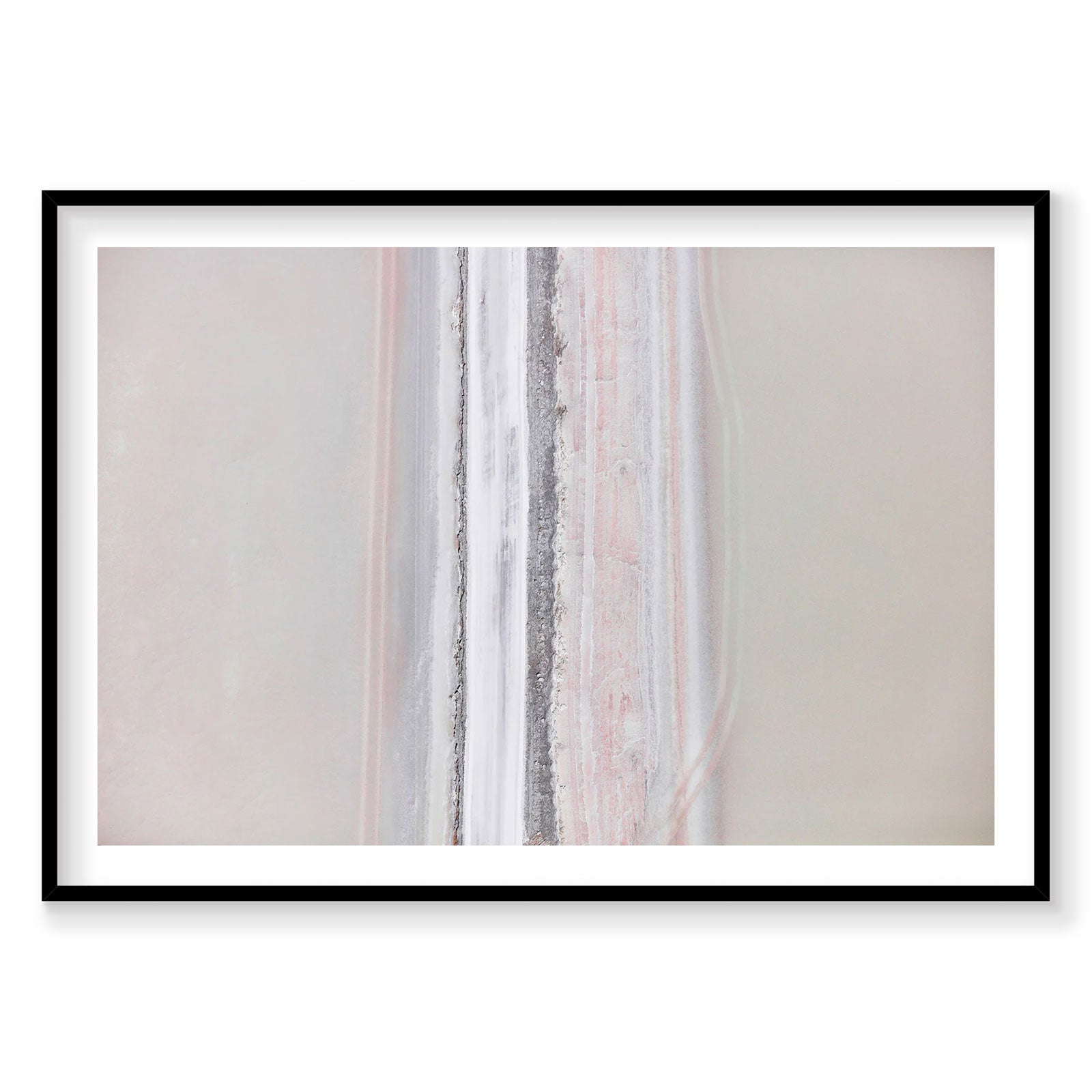 Aerial view of sun-bleached salt patterns at Great Salt Lake, photography print by Remy Gerega