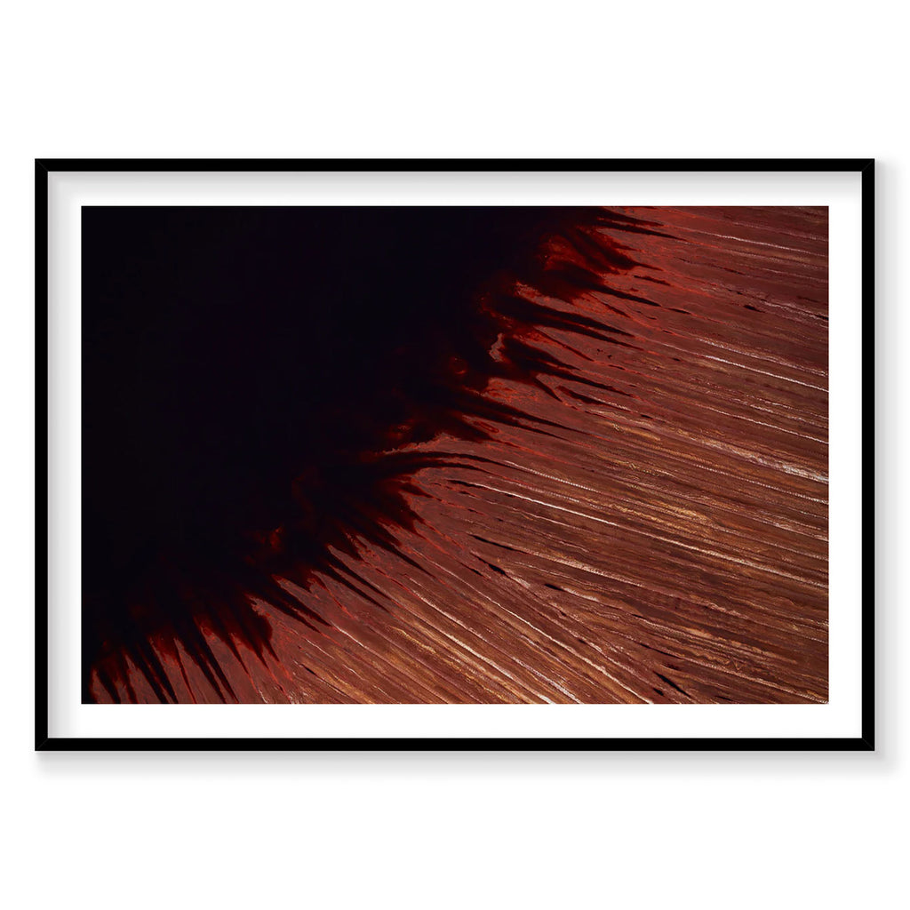 Aerial view of red mineral-stained terrain in Leeching, Western Australia, photography print by Remy Gerega