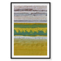 Aerial view of Great Salt Lake brine pools with vibrant yellow and green mineral layers, photography print by Remy Gerega
