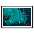 Aerial view of boats moored in turquoise waters at Rottnest Island, Western Australia, photography print by Remy Gerega
