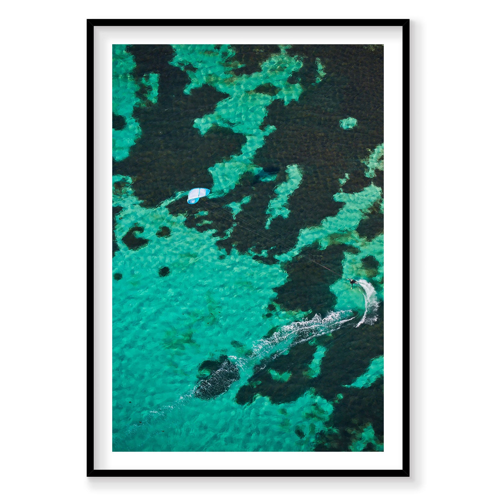 Aerial view of turquoise waters and forested islands at Rottnest Island WA, photography print by Remy Gerega