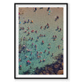 Aerial view of Bronte Beach swimmers in turquoise water from above, photography print by Remy Gerega
