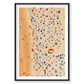 Aerial view of Bondi Beach sunbathers scattered across golden sand, photography print by Remy Gerega
