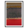 Aerial view of red water and forest landscape San Francisco Bay, photography print by Remy Gerega