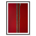 Aerial view of San Francisco Bay with parallel roads and deep red water, photography print by Remy Gerega