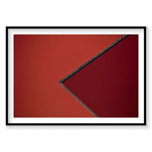 Geometric red architecture detail San Francisco Bay aerial view, photography print by Remy Gerega