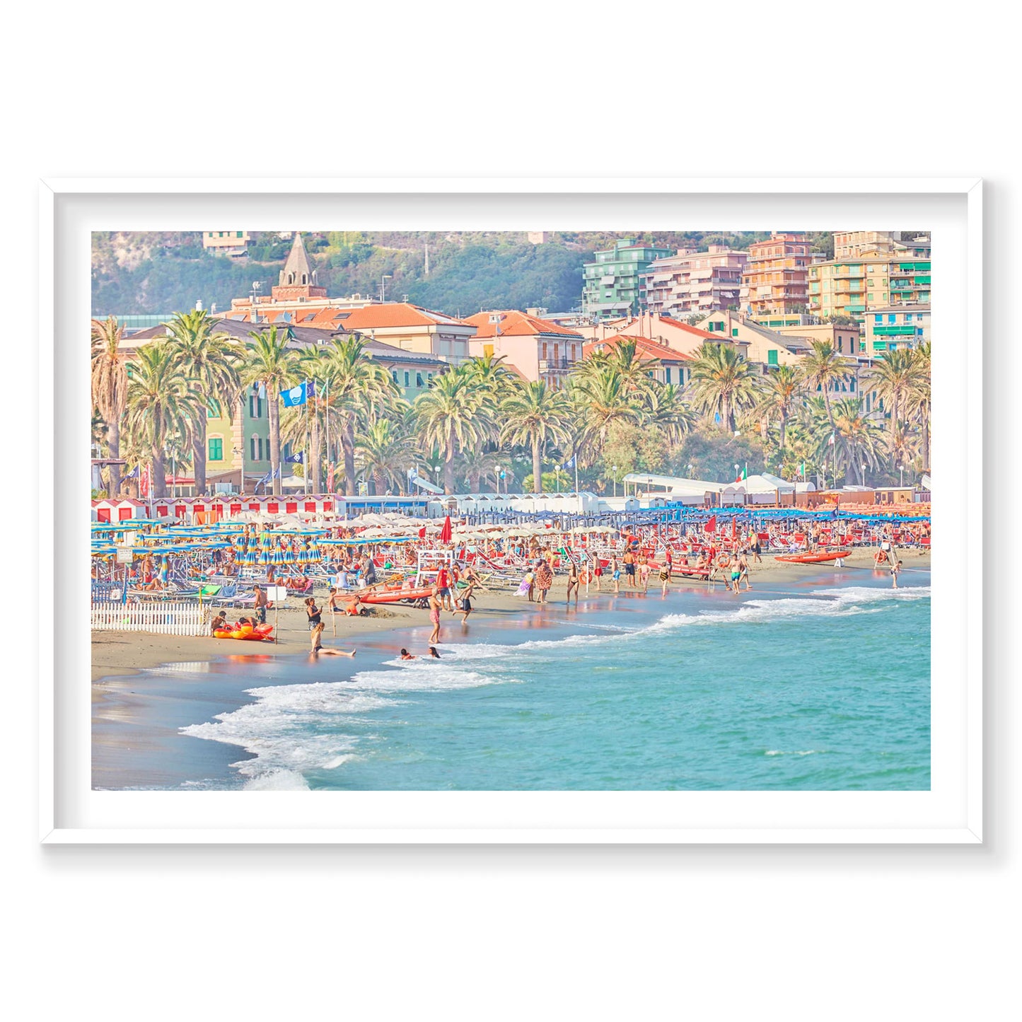 Varazze Beach, Italian Riviera, Horizontal Print