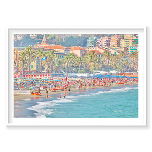 Varazze Beach, Italian Riviera, Horizontal Print