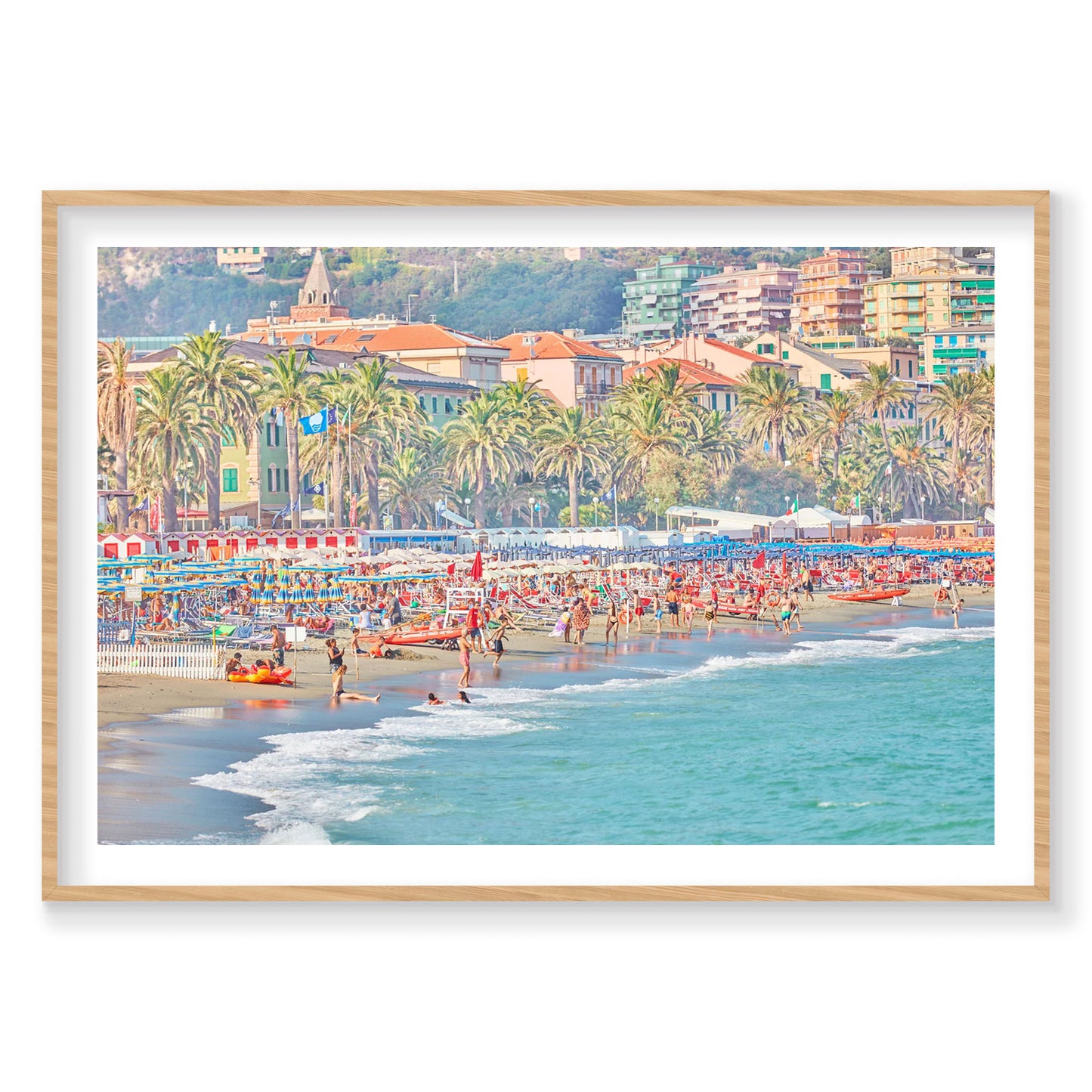 Varazze Beach, Italian Riviera, Horizontal Print