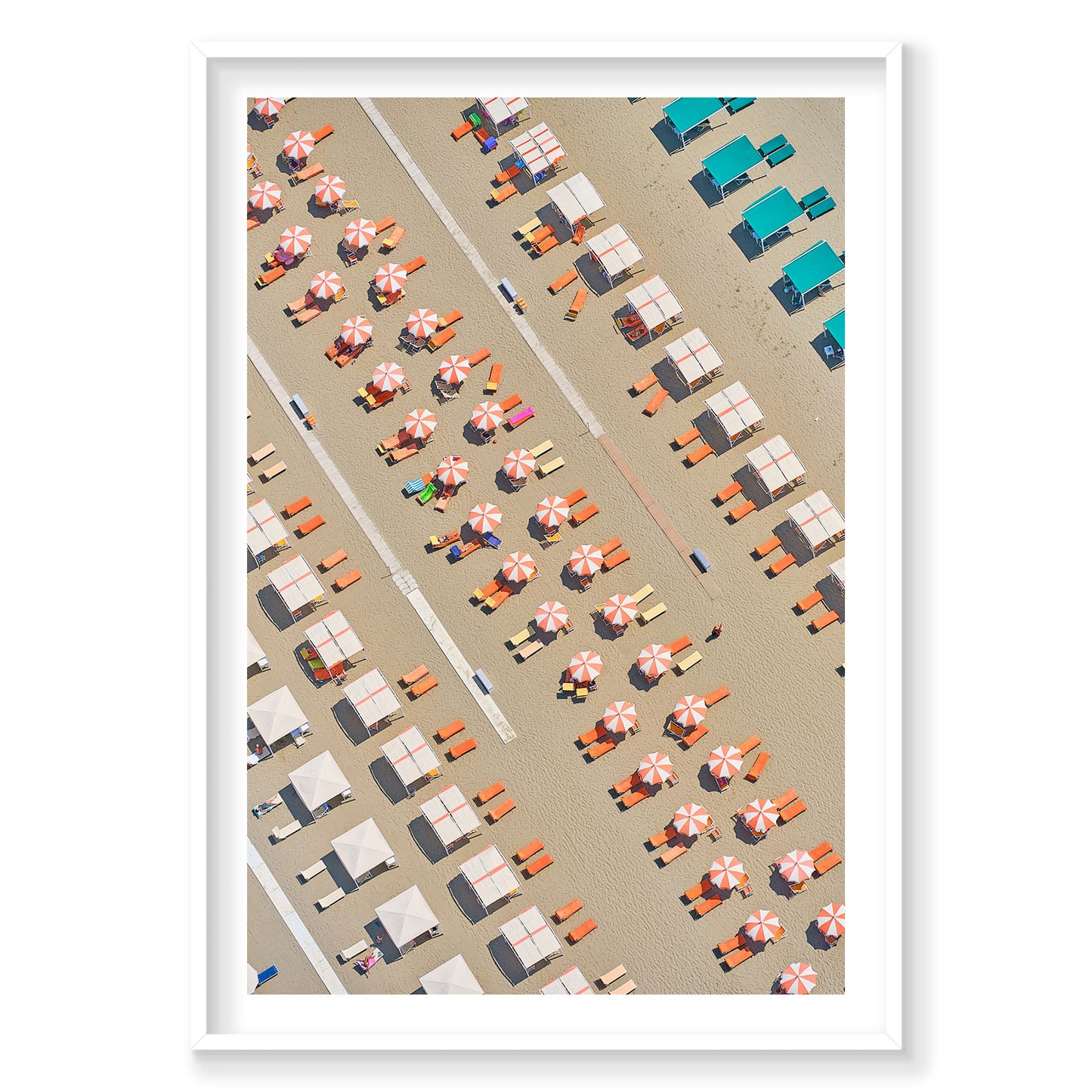Orange Lounge Chairs, Italy, Vertical Print