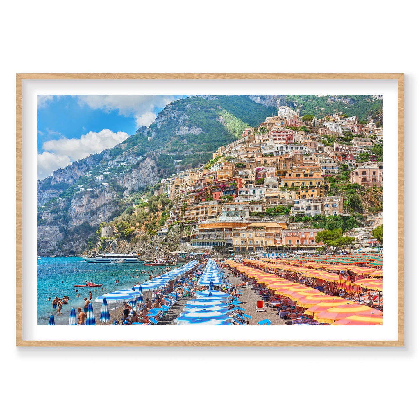Positano Umbrellas, Amalfi Coast, Horizontal Print