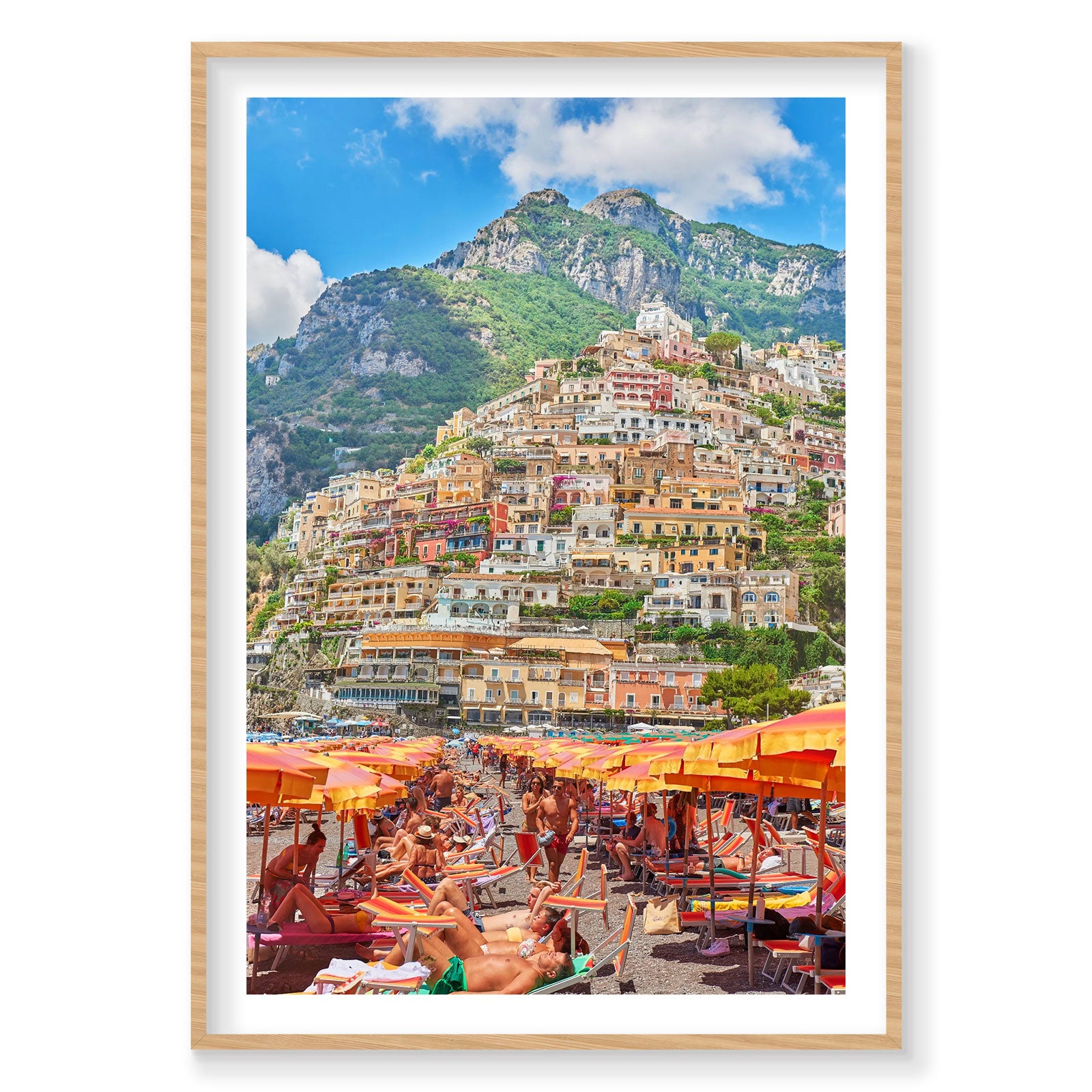 Positano Beach, Amalfi Coast, Vertical Print
