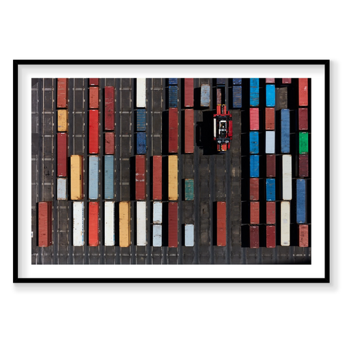Aligned, Botany Bay, Horizontal Print, black Victorian Ash frame