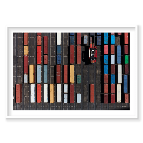 Aligned, Botany Bay, Horizontal Print, white Victorian Ash frame