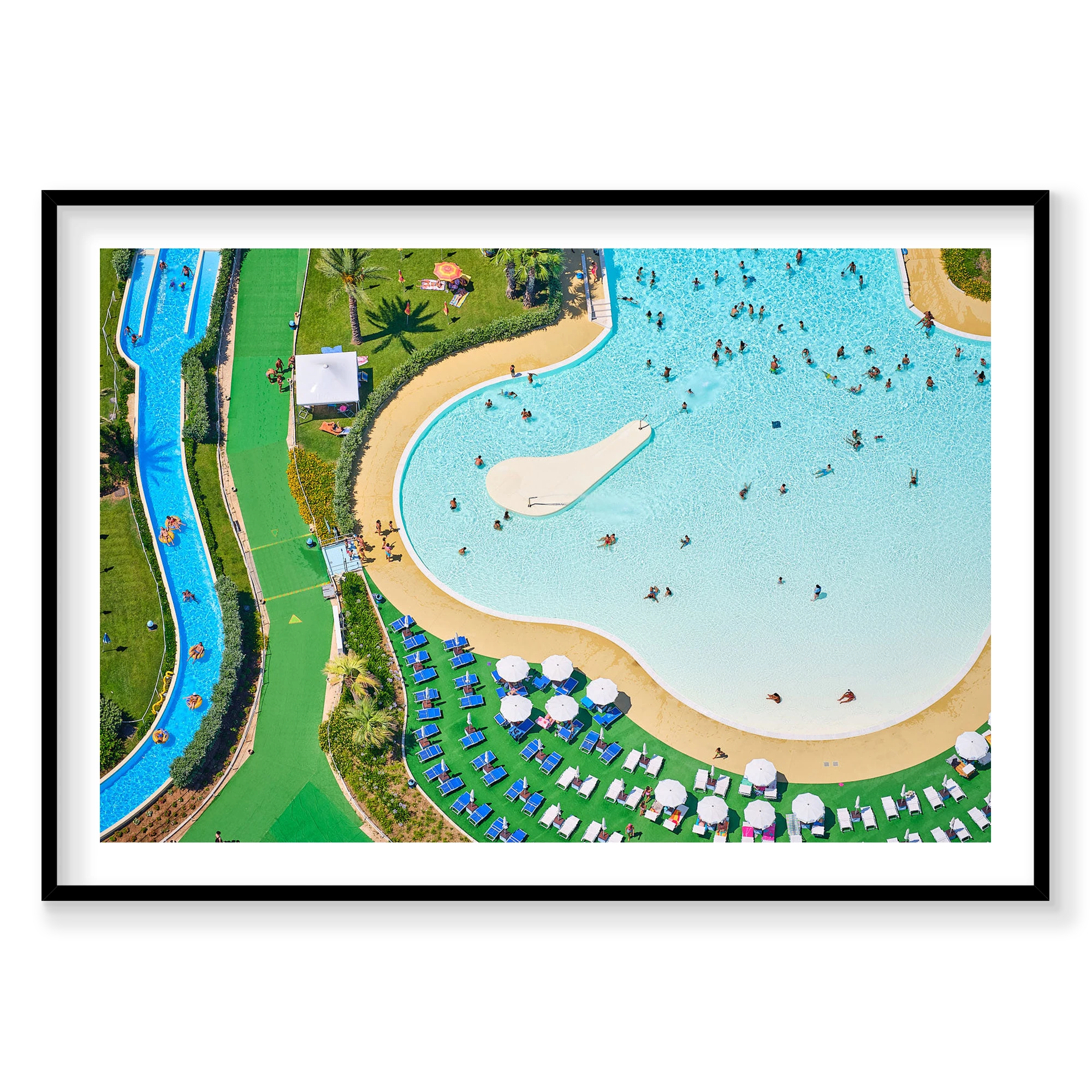 Aquapark Egnazia, Italy, Horizontal Print, black Victorian Ash frame