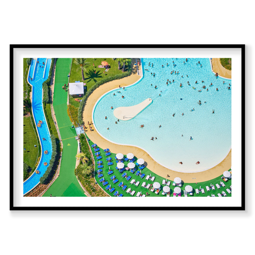 Aquapark Egnazia, Italy, Horizontal Print, black Victorian Ash frame