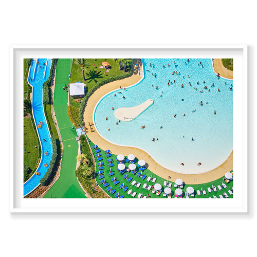 Aquapark Egnazia, Italy, Horizontal Print, white Victorian Ash frame