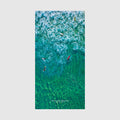 Aerial view of surfers in turquoise waters at Avalon Beach NSW Australia, quick-dry beach towel by Remy Gerega