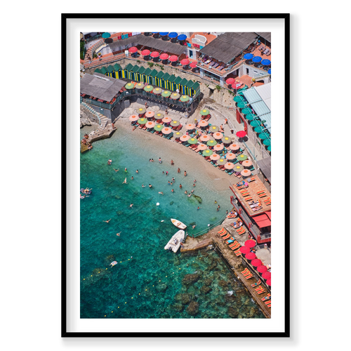 Bagni Internazionali, Italy, Vertical Print, black Victorian Ash frame