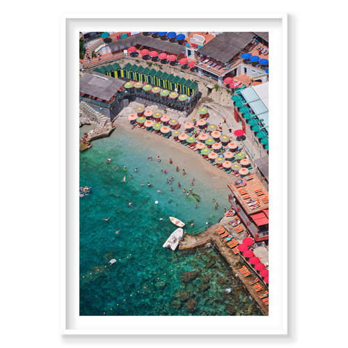 Bagni Internazionali, Italy, Vertical Print, white Victorian Ash frame