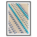 Beach Club, Italy, Vertical Print, black Victorian Ash frame