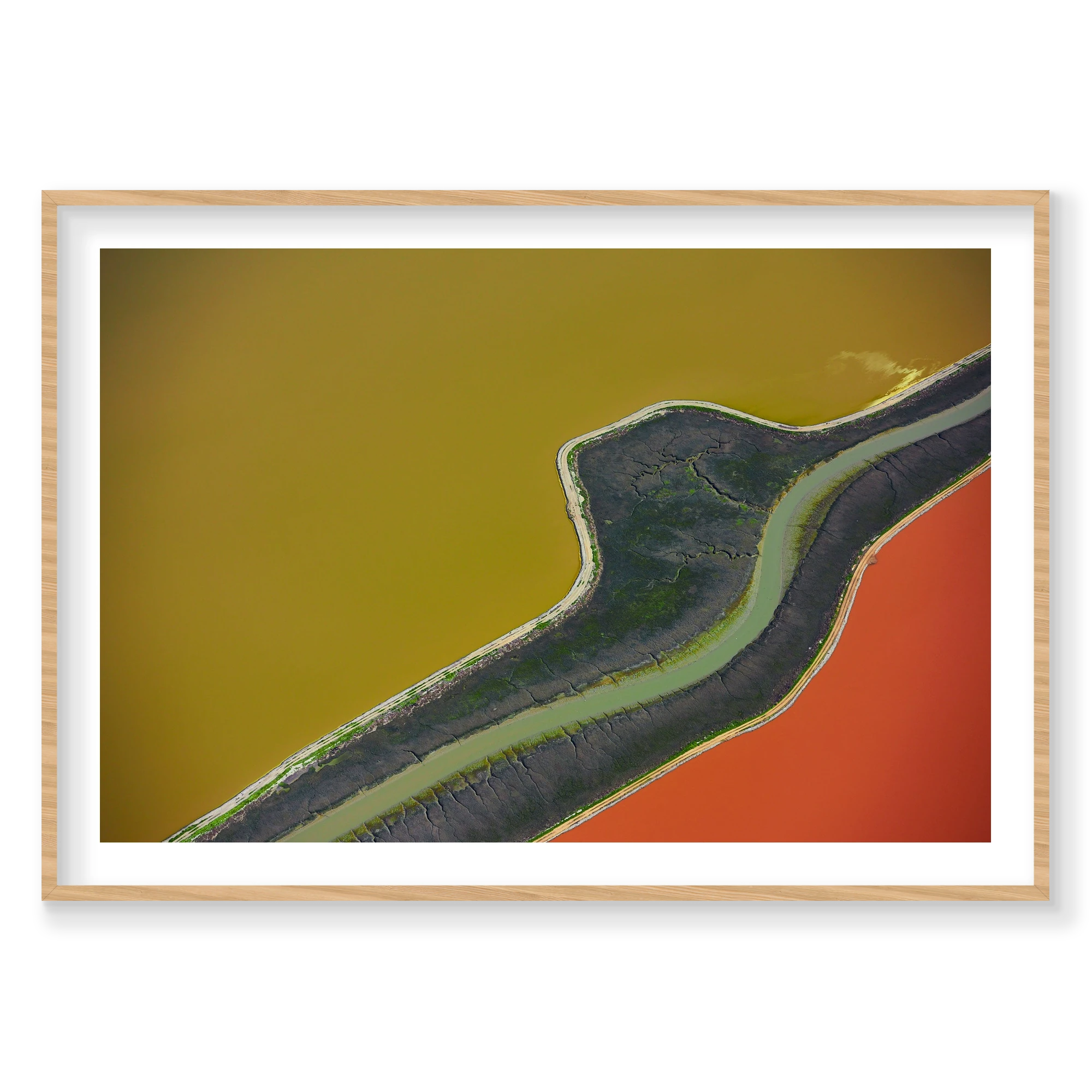 Block Colours, San Francisco Bay, Horizontal Print, natural Victorian Ash frame