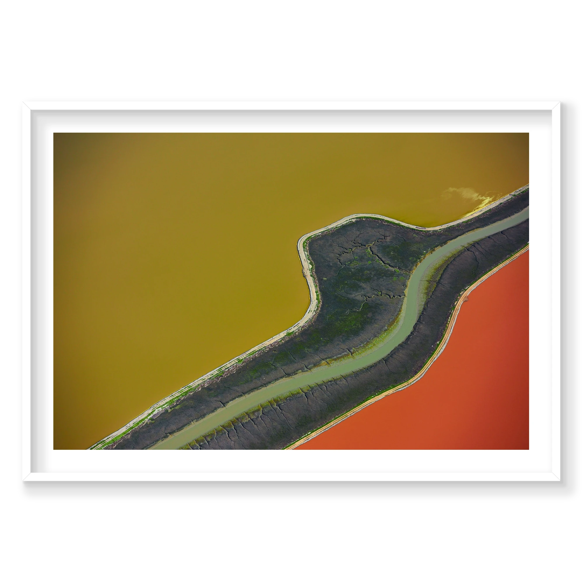 Block Colours, San Francisco Bay, Horizontal Print, white Victorian Ash frame